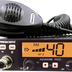 President Adams FCC CB Radio. Large LCD with 7 Colors, Programmable EMG Channel Shortcuts, Roger Beep and Key Beep, Electret or Dynamic Mic, ASC and Manual Squelch, Talkback: Car Electronics