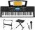 Donner Keyboard Piano, 61 Key Piano Keyboard, Full Size Electric Piano with Piano Stand, Stool, Microphone and Piano Course App, Supports MP3/USB MIDI/Audio/Microphone/Headphones/Sustain Pedal  Musical Instruments