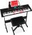 Best Choice Products 61-Key Beginners Complete Electronic Keyboard Piano Set w/Lighted Keys, LCD Screen, Headphones, Stand, Bench, Teaching Modes, Note Stickers, Built-In Speakers  Musical Instruments