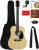 Fender Squier Dreadnought Acoustic Guitar – Natural Bundle with Gig Bag, Tuner, Strings, Strap, Picks, Fender Play Online Lessons, and Austin Bazaar Instructional DVD  Musical Instruments