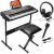 Hamzer 61-Key Portable Electronic Keyboard Piano with Stand, Stool, Headphones, Microphone & Sticker Sheet  Musical Instruments