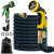 FIENVO 75 ft Upgraded Expandable Durable No-Kink Flexible Garden Water Hose Set with Extra Strength Fabric Triple Layer Latex Core, 3/4″ Solid Brass Connectors 9 Function Spray Hose Nozzle : Garden & Outdoor