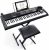 Alesis Melody 61 Key Keyboard Piano with 300 Sounds, Speakers, Digital Piano Stand, Bench, Headphones, Microphone, Music Lessons and Demo Songs  Clothing, Shoes & Jewelry